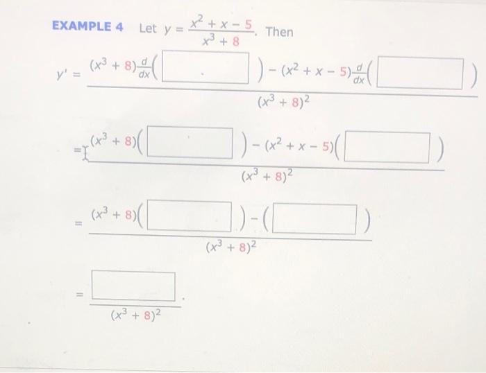 Solved Example 4 Let Y X2 X 5 Then X3 8 Y 8 Dx 1 Chegg Com