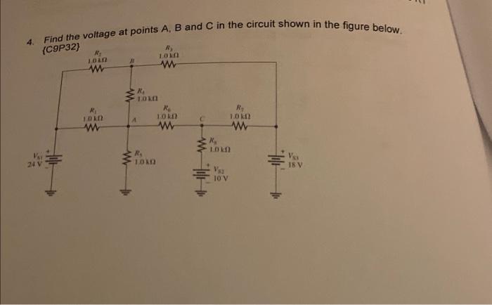 Solved eind the voltage at points A,B and C in the circuit | Chegg.com