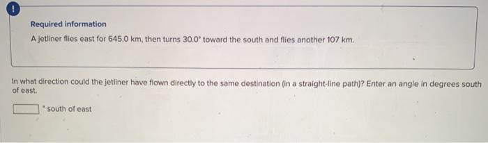 Solved O Required Information A Jetliner Flies East For | Chegg.com