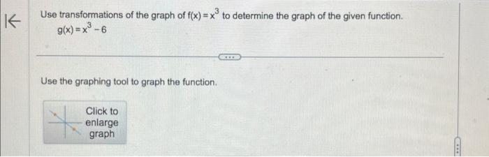 Solved Use transformations of the graph of f(x)=x3 to | Chegg.com