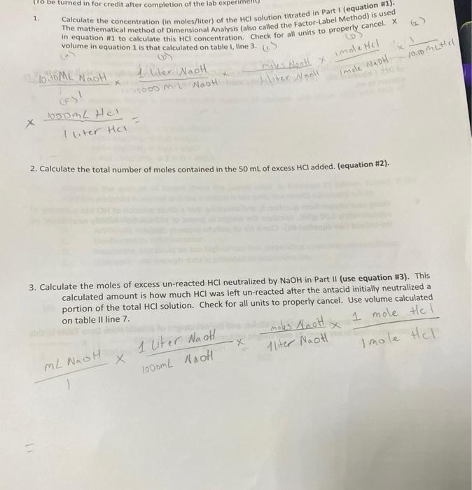 Solved Data Table 1: Titration of HCl solution 1. Initial | Chegg.com