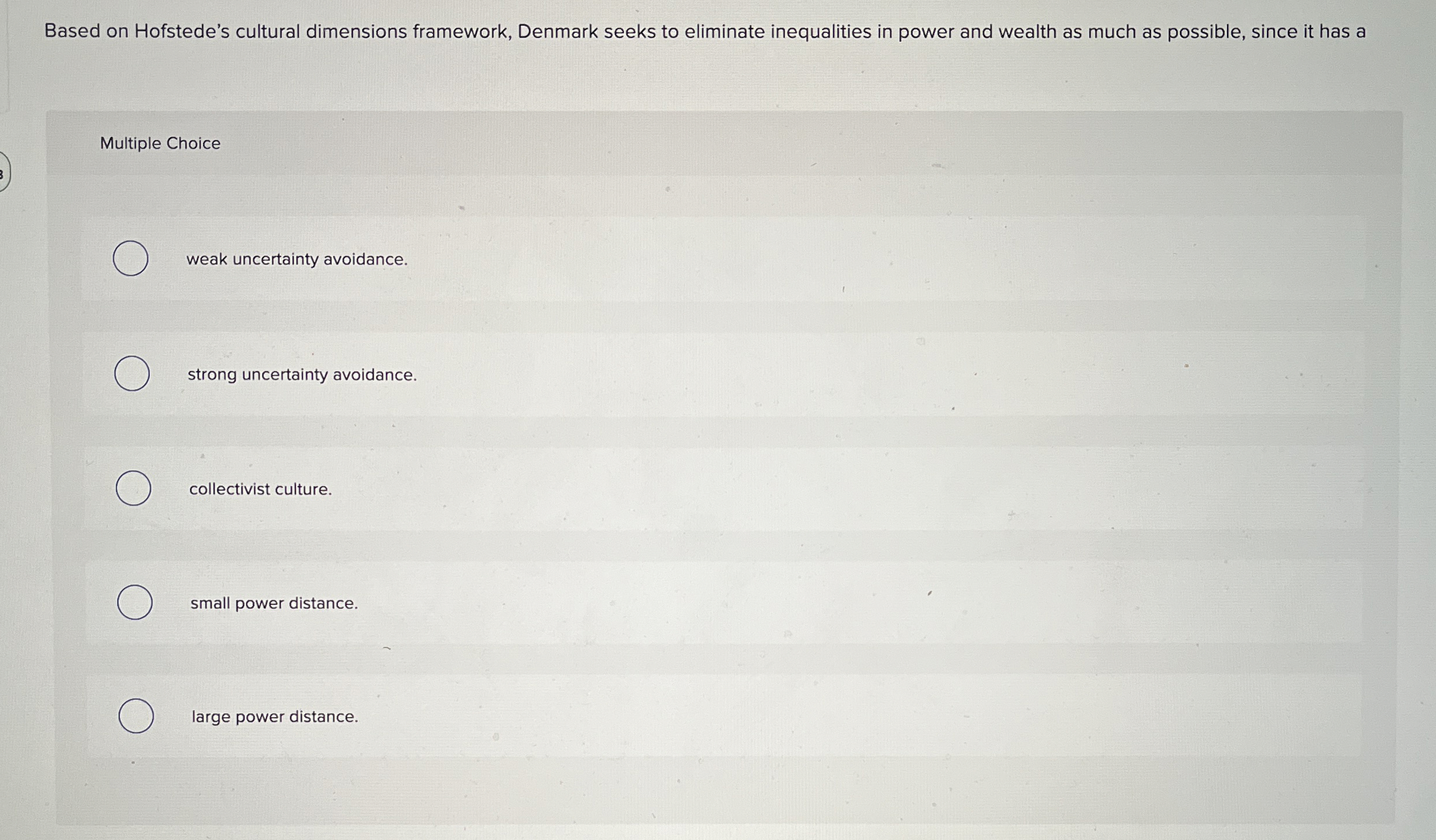 Solved Based on Hofstede's cultural dimensions framework, | Chegg.com