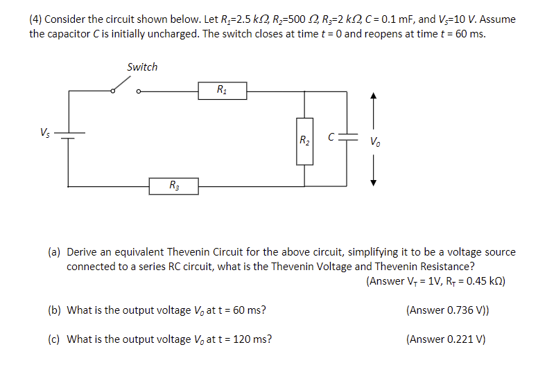 Solved (4) ﻿Consider the circuit shown below. Let | Chegg.com