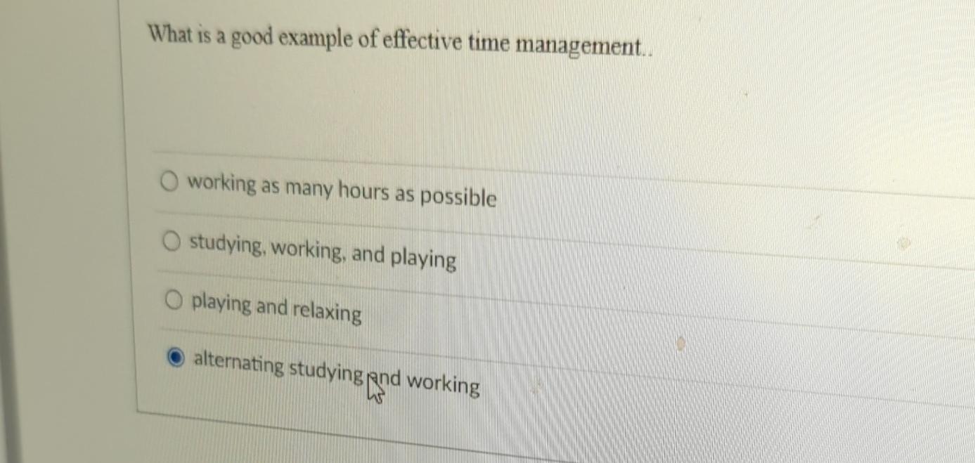 Solved What Is A Good Example Of Effective Time | Chegg.com