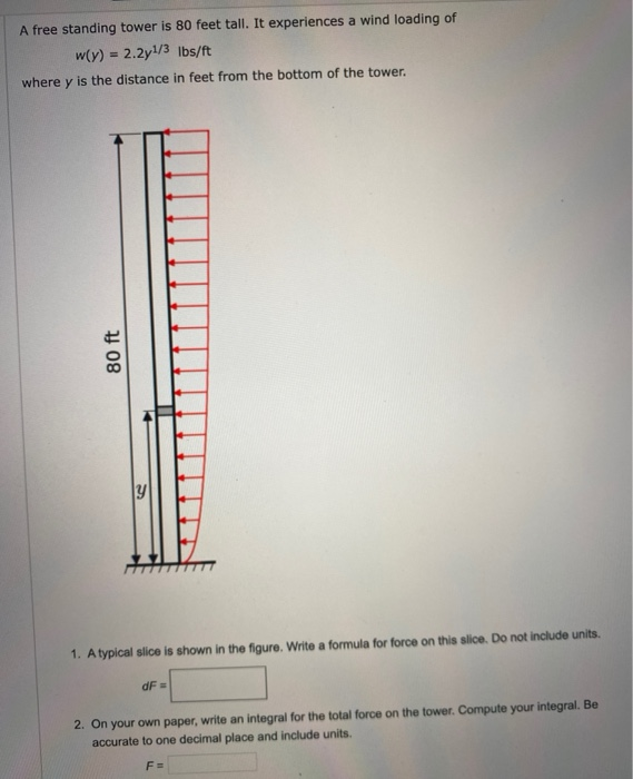 Solved A free standing tower is 80 feet tall. It experiences