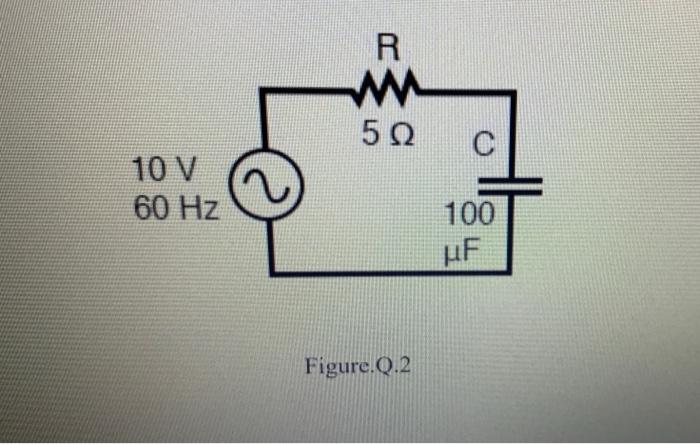 R ww 522 C 10 V 60 Hz 100 UF Figure.Q.2 | Chegg.com