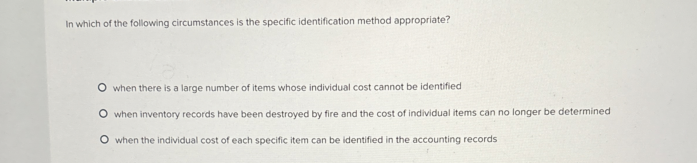 Solved In which of the following circumstances is the | Chegg.com