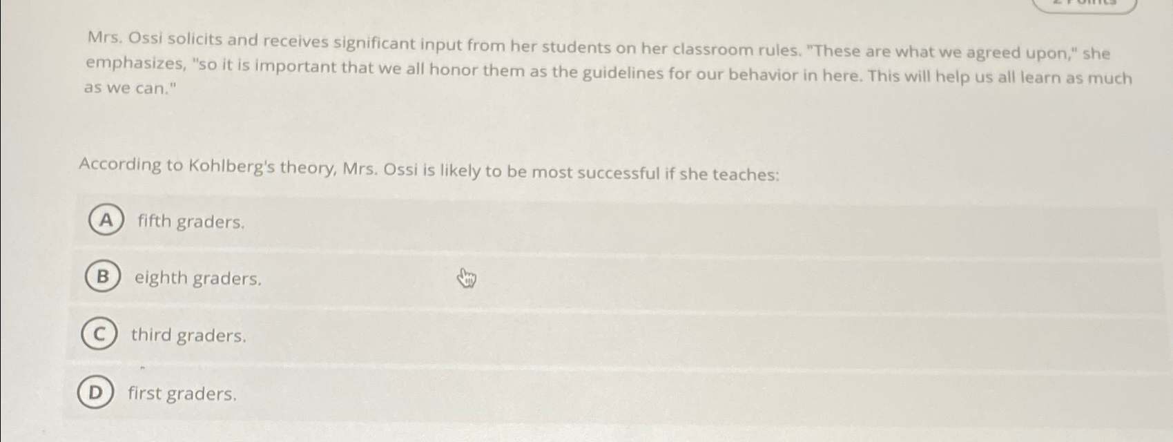 Solved Mrs. ﻿Ossi solicits and receives significant input | Chegg.com 