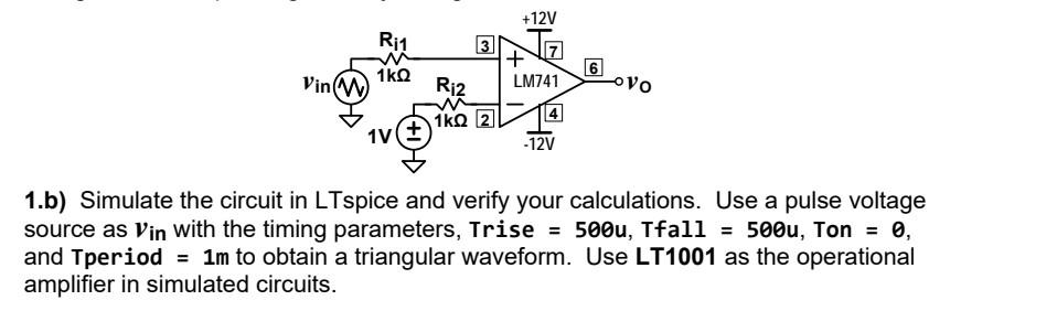 Solved 1.b) Simulate The Circuit In LTspice And Verify Your | Chegg.com