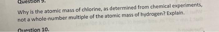 relative atomic mass of chlorine is not a whole number because