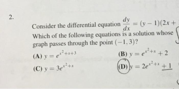 Solved 2. a dy Consider the differential equation = (y - | Chegg.com