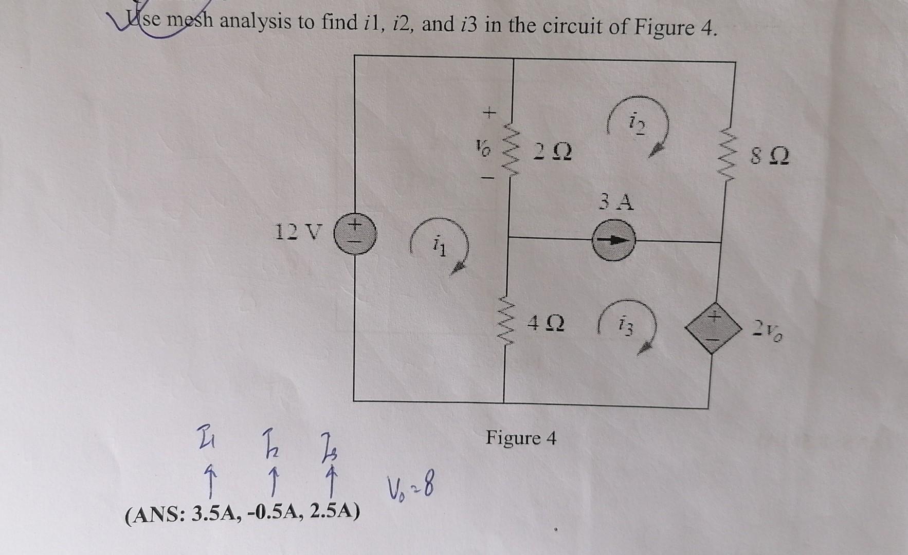 Solved Use Mesh Analysis To Find I1,i2, And I3 In The | Chegg.com