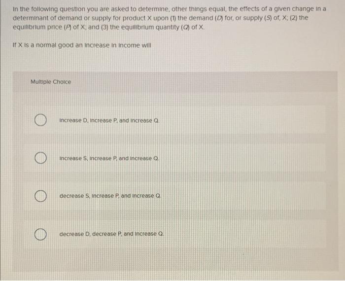 Solved In the following question you are asked to determine, | Chegg.com