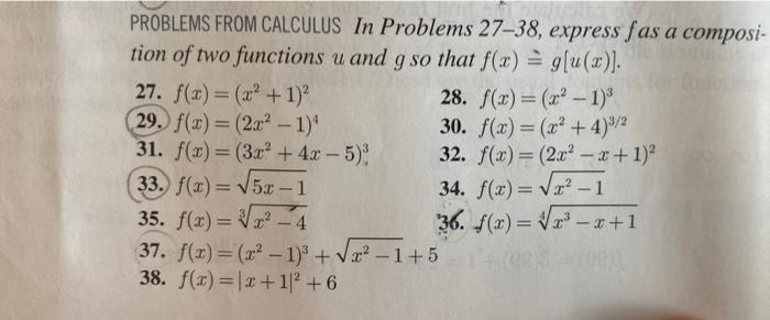 Solved PROBLEMS FROM CALCULUS In Problems 27-38, express fas | Chegg.com