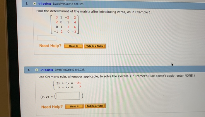 Solved 3 1 Points Swokprecalc 13 8 9 025 Find The