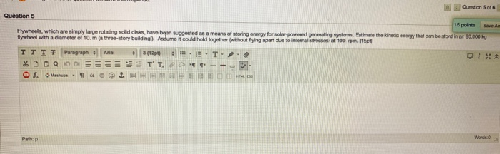 Solved Questions of 6 Question 5 15 points Save An | Chegg.com