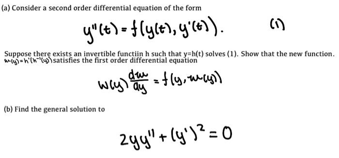 Solved (a) Consider a second order differential equation of | Chegg.com