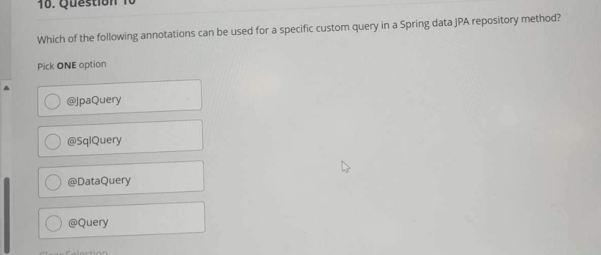 Solved Which of the following annotations can be used for a | Chegg.com