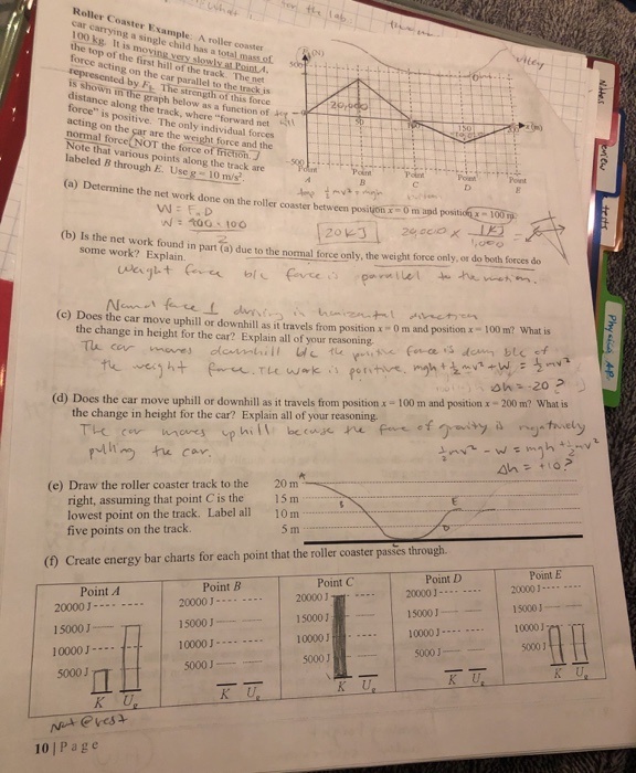 Solved ON) so Roller Coaster Example: A roller coaster Car | Chegg.com