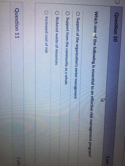 Solved Question 10 3 pts Which one of the following is | Chegg.com