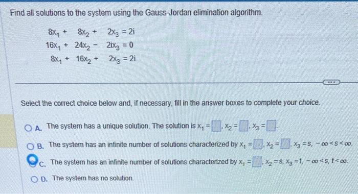 Solved Find all solutions to the system using the | Chegg.com