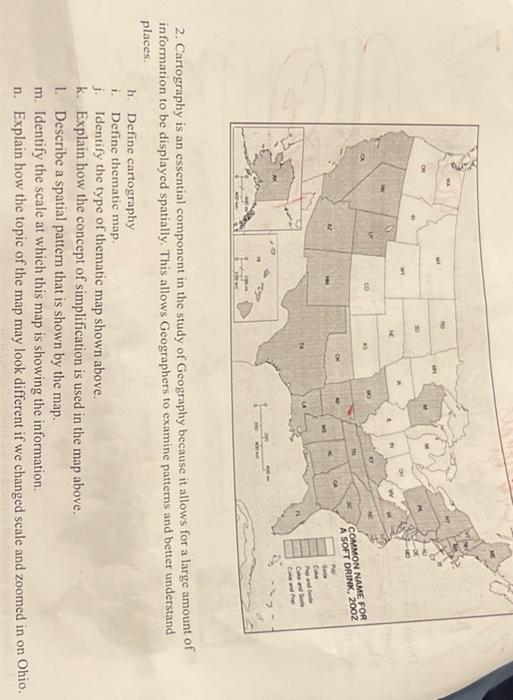 2. Cartography is an essential component in the study | Chegg.com