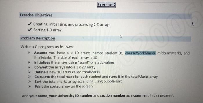 Solved Exercise 1 Exercise Objectives Creating, | Chegg.com