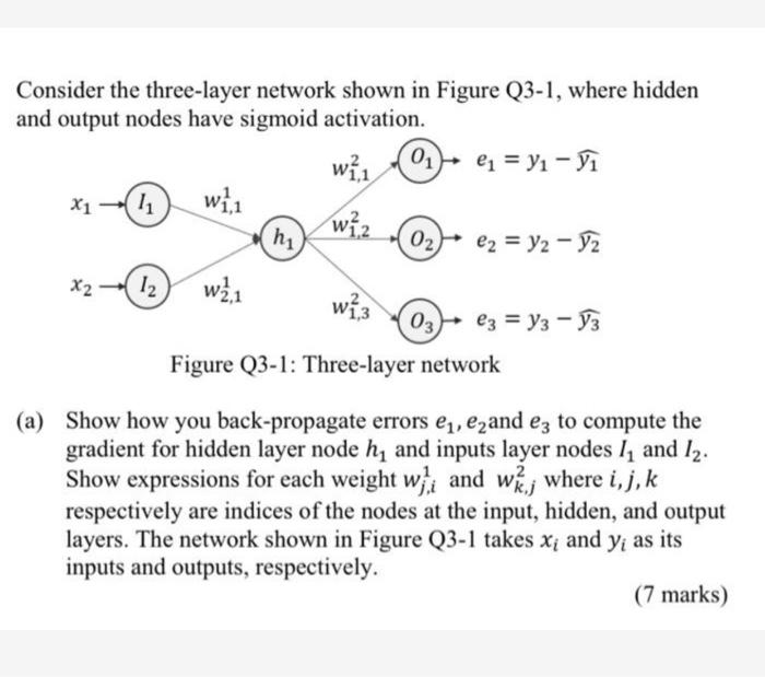 Solved wi.1 Consider the three-layer network shown in Figure | Chegg.com