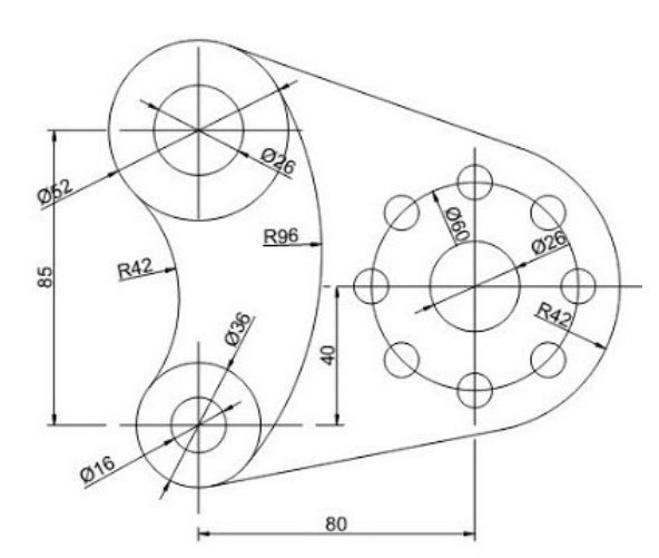 Solved Drawing the shape with an AutoCAD program without | Chegg.com