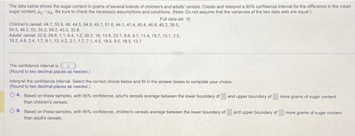 solved-the-data-below-shows-the-sugar-content-in-grams-of-chegg