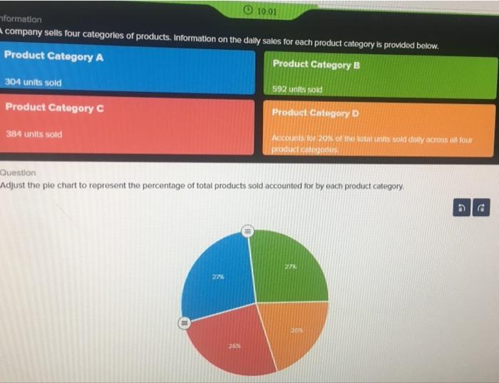 Solved Idjust the pie chart to represent the percentage of | Chegg.com