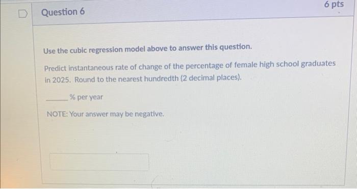 Solved The percentage of female high school graduates who | Chegg.com