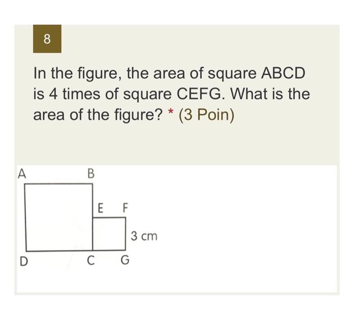 Solved In the figure, the area of square ABCD is 4 times of | Chegg.com