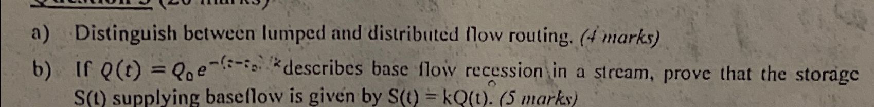 Solved a) ﻿Distinguish between lumped and distributed flow | Chegg.com