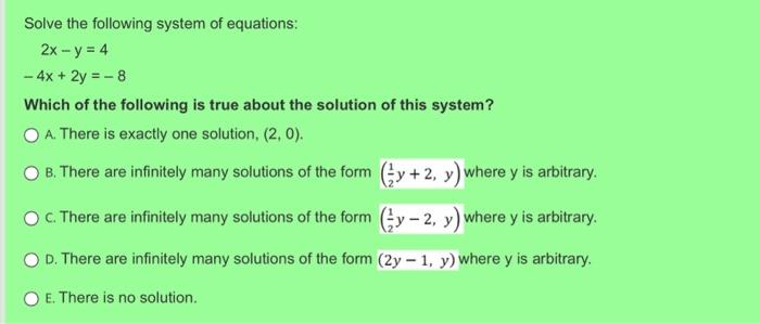 Solved Solve The Following System Of Equations 3413