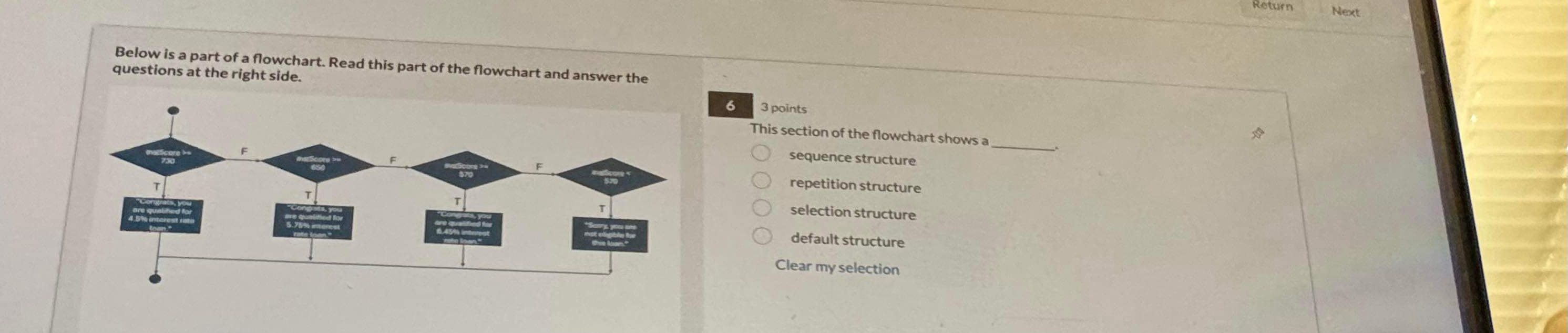 Solved ReturnNext:Below is a part of a flowchart. Read this | Chegg.com