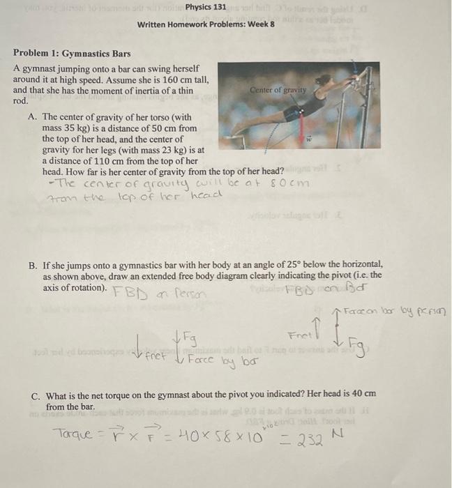 Solved Physics 131 Written Homework Problems: Week 8 Problem | Chegg.com