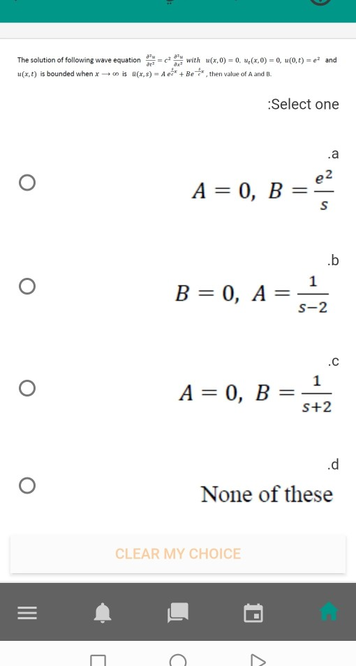 Solved The Solution Of Following Wave Equation With U X 0 Chegg Com
