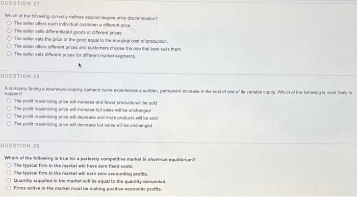 Solved QUESTION 27 Which of the following correctly defines | Chegg.com