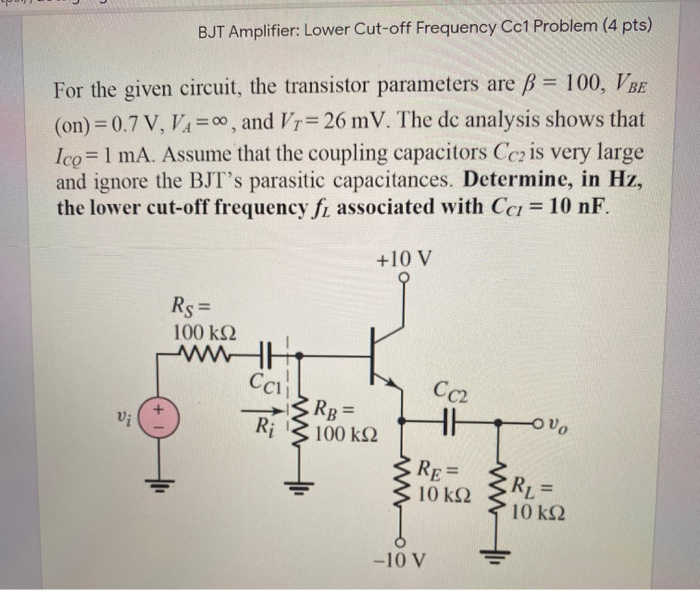 Solved Consider the BJT differential amplifier shown below.