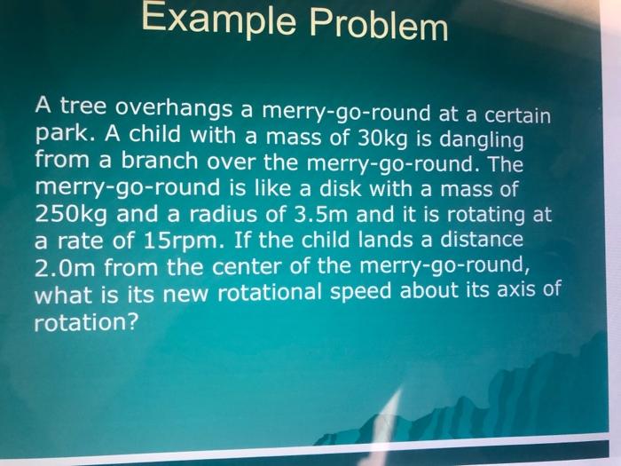Solved Example Problem If the rotational inertia of a long | Chegg.com
