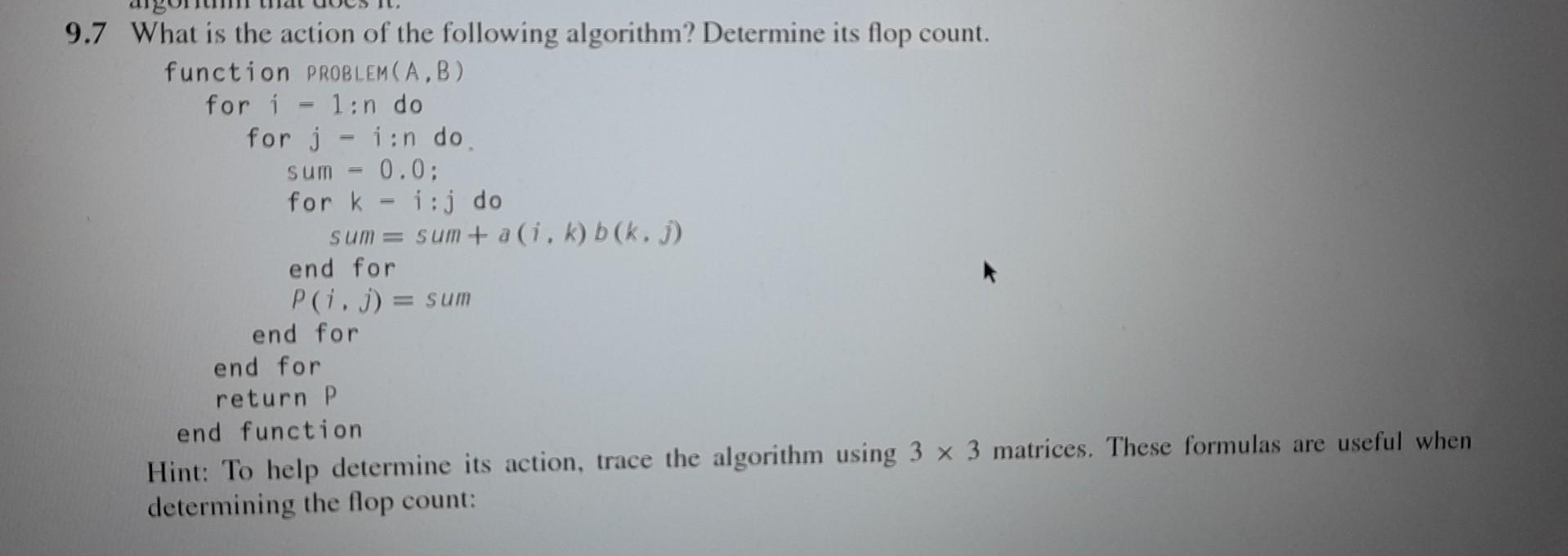 Solved 1.7 What is the action of the following algorithm? | Chegg.com