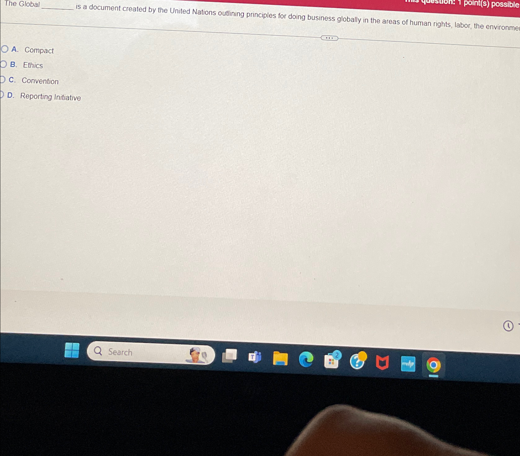 Solved The Globalq, ﻿is a document created by the United | Chegg.com