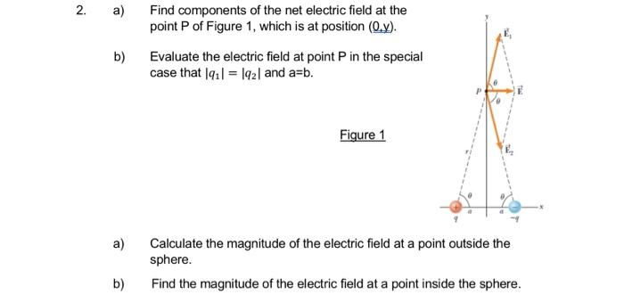 Solved 2. a) b) a) b) Find components of the net electric | Chegg.com