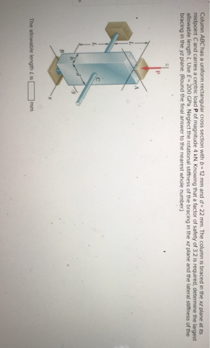 Solved Column ABC has a uniform rectangular cross section | Chegg.com