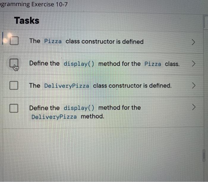 Solved Create a class named Pizza with the following data | Chegg.com