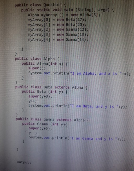 Solved public class Question public static void main | Chegg.com