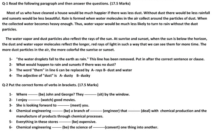 Solved Q-1 Read the following paragraph and then answer the | Chegg.com