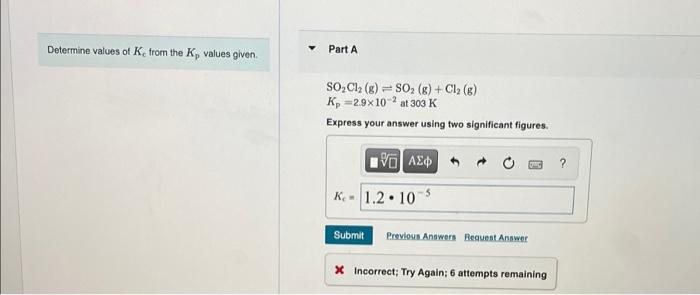 Solved Determine Values Of Ke From The K Values Given Part 4175