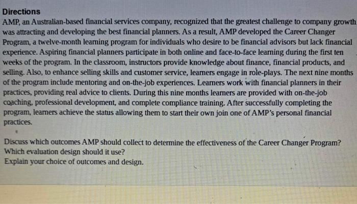 Solved AMP, an Australian-based financial services company, | Chegg.com